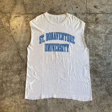 画像1: COLOR UNIVERSITY LOGO PRINTED CUT OFF N/S TEE / Ladies L (1)