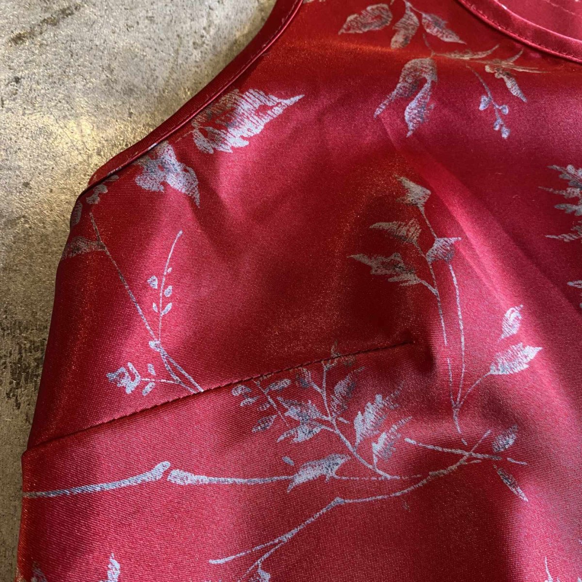 画像7: FLORAL PATTERN RED COLOR N/S TOPS / Ladies M (7)