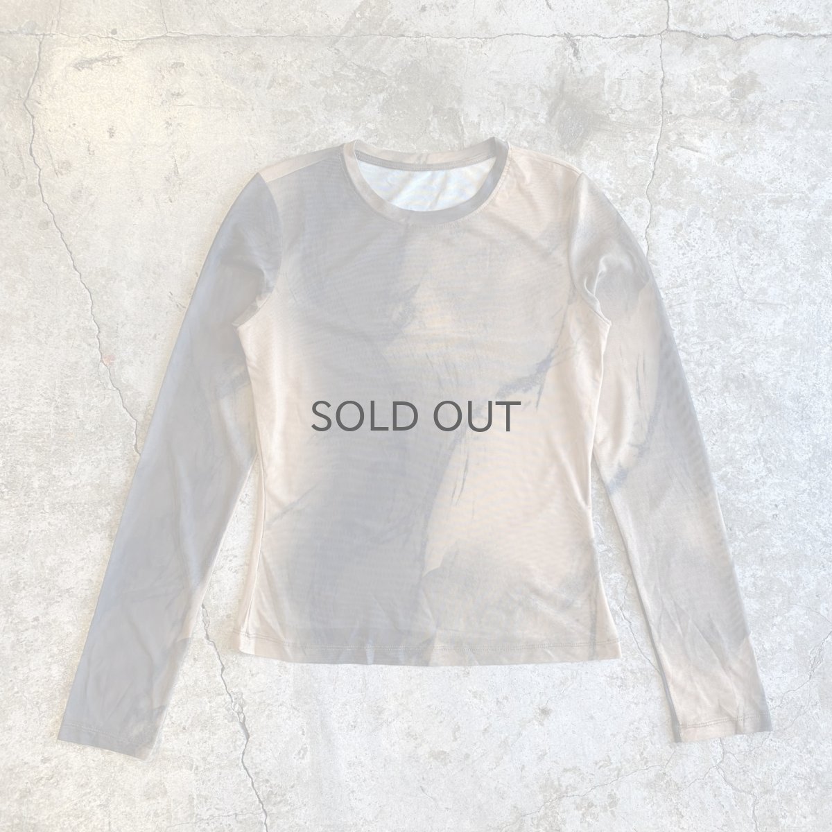 画像1: ART PATTERN DESIGN TULLE SHEER L/S TOPS / Ladies M (1)
