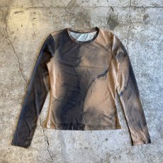 画像1: ART PATTERN DESIGN TULLE SHEER L/S TOPS / Ladies M (1)