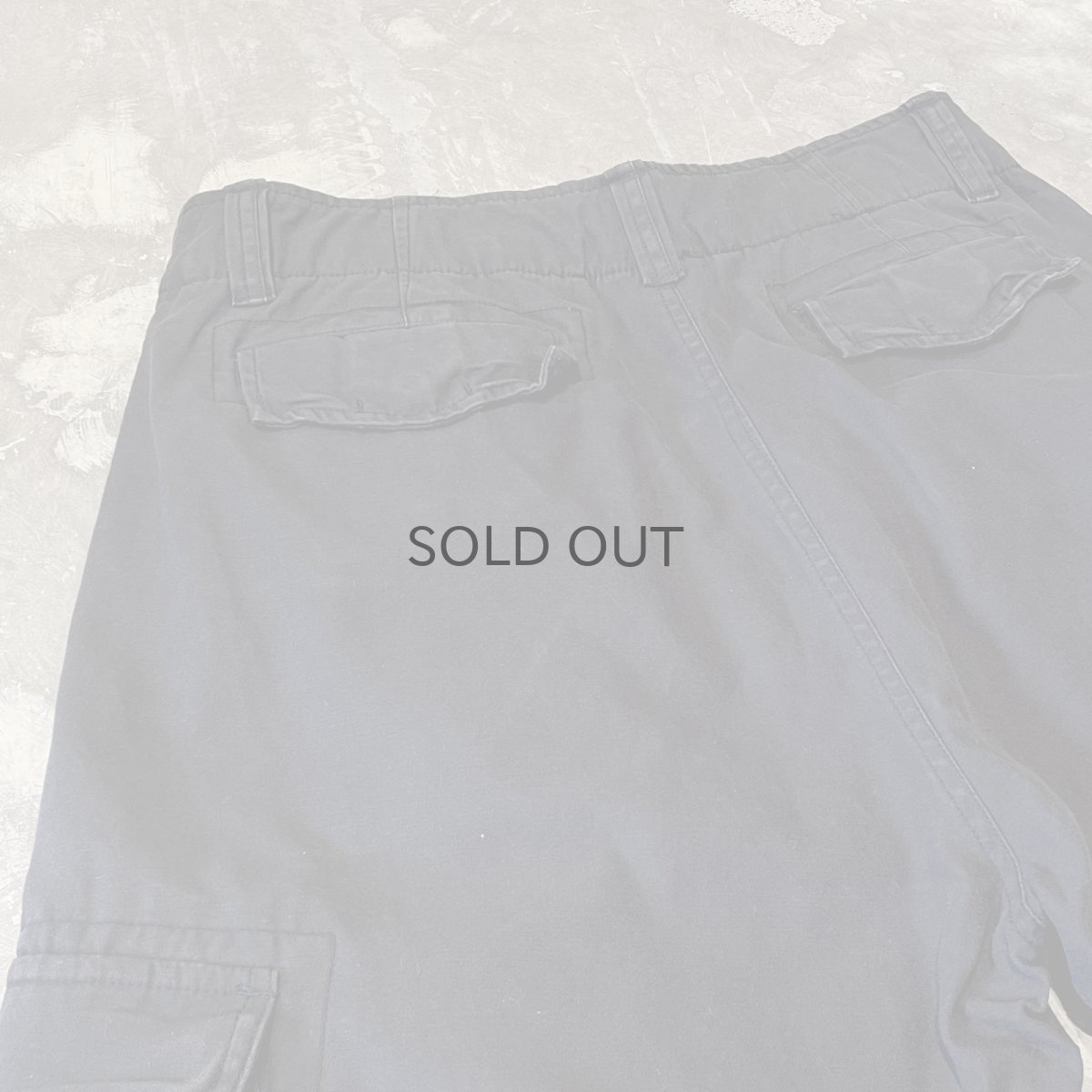 画像9: BLACK COLOR CARGO STYLE WIDE SILHOUETTE SHORTS / ~W34 (9)