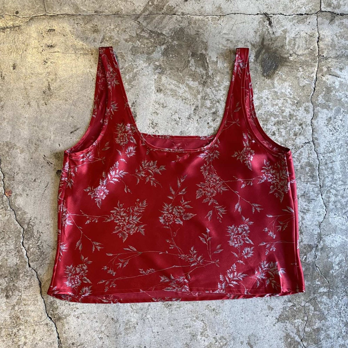 画像2: FLORAL PATTERN RED COLOR N/S TOPS / Ladies M (2)