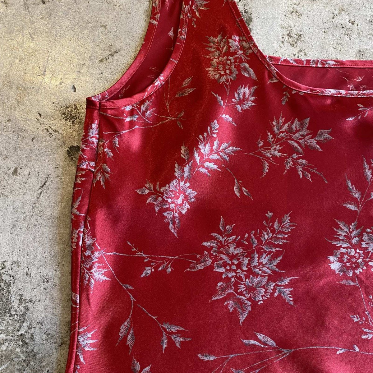 画像8: FLORAL PATTERN RED COLOR N/S TOPS / Ladies M (8)