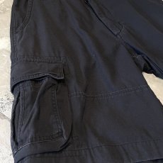 画像5: BLACK COLOR CARGO STYLE WIDE SILHOUETTE SHORTS / ~W34 (5)