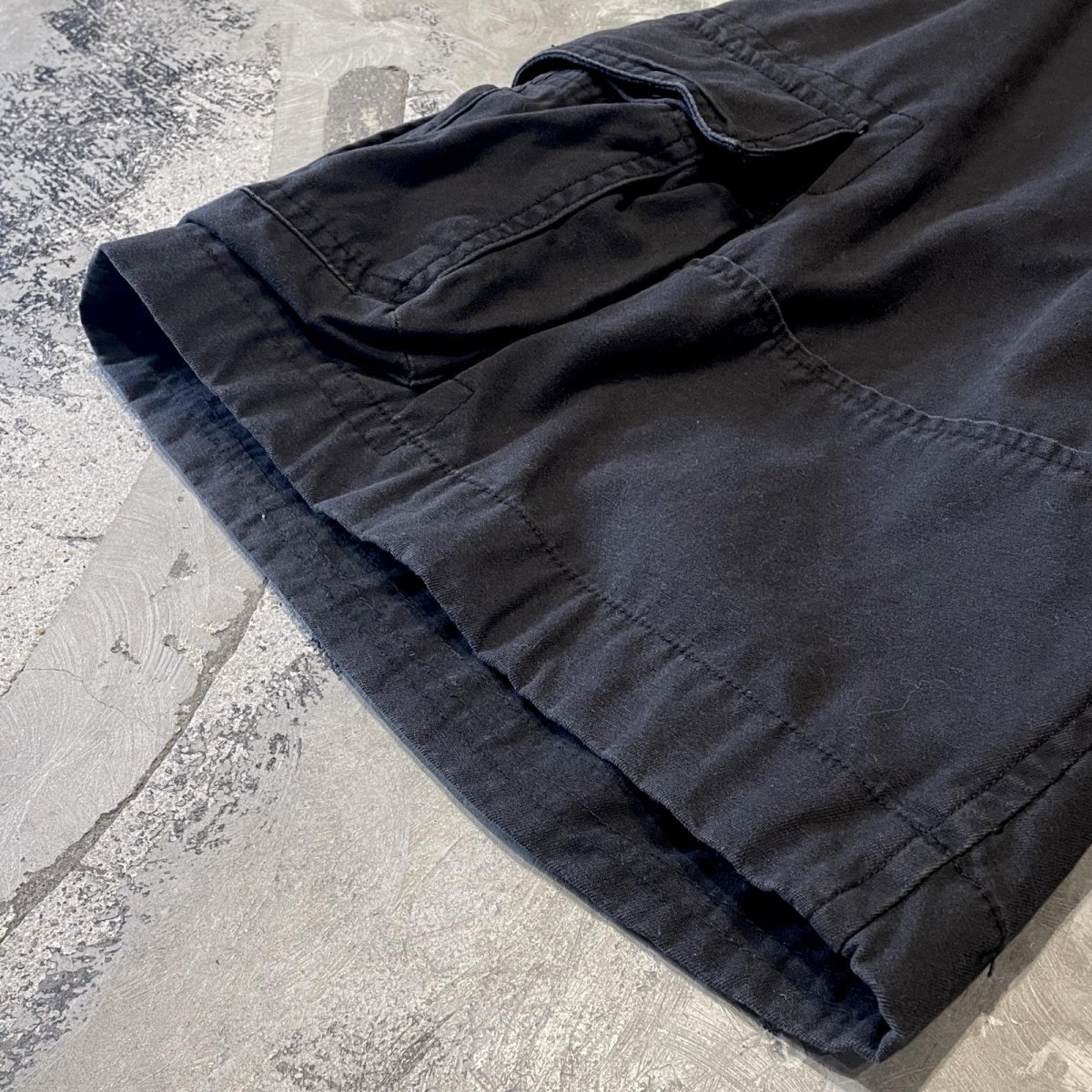 画像8: BLACK COLOR CARGO STYLE WIDE SILHOUETTE SHORTS / ~W34 (8)