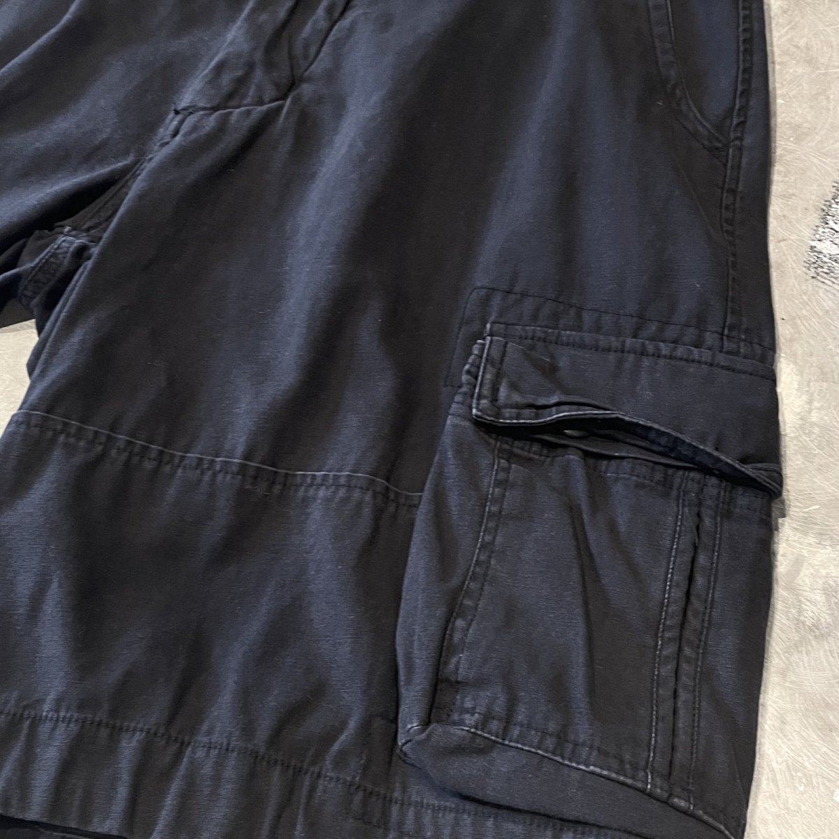 画像6: BLACK COLOR CARGO STYLE WIDE SILHOUETTE SHORTS / ~W34 (6)