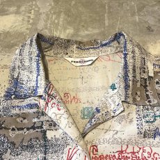画像10: ALL OVER LETTER GRAPHIC PATTERN OPEN COLLAR S/S SHIRT / Mens L (10)