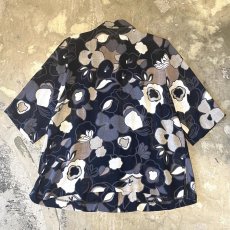 画像2: ALL OVER BOTANICAL GRAPHIC PATTERN SHEER S/S SHIRT / Mens M (2)