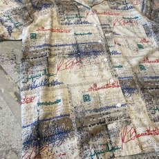 画像5: ALL OVER LETTER GRAPHIC PATTERN OPEN COLLAR S/S SHIRT / Mens L (5)