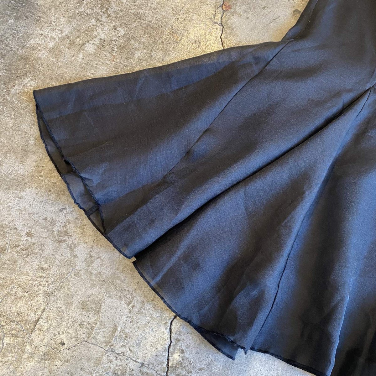 画像4: BLACK COLOR SHEER DESIGN LILY SKIRT / W26~W28 (4)