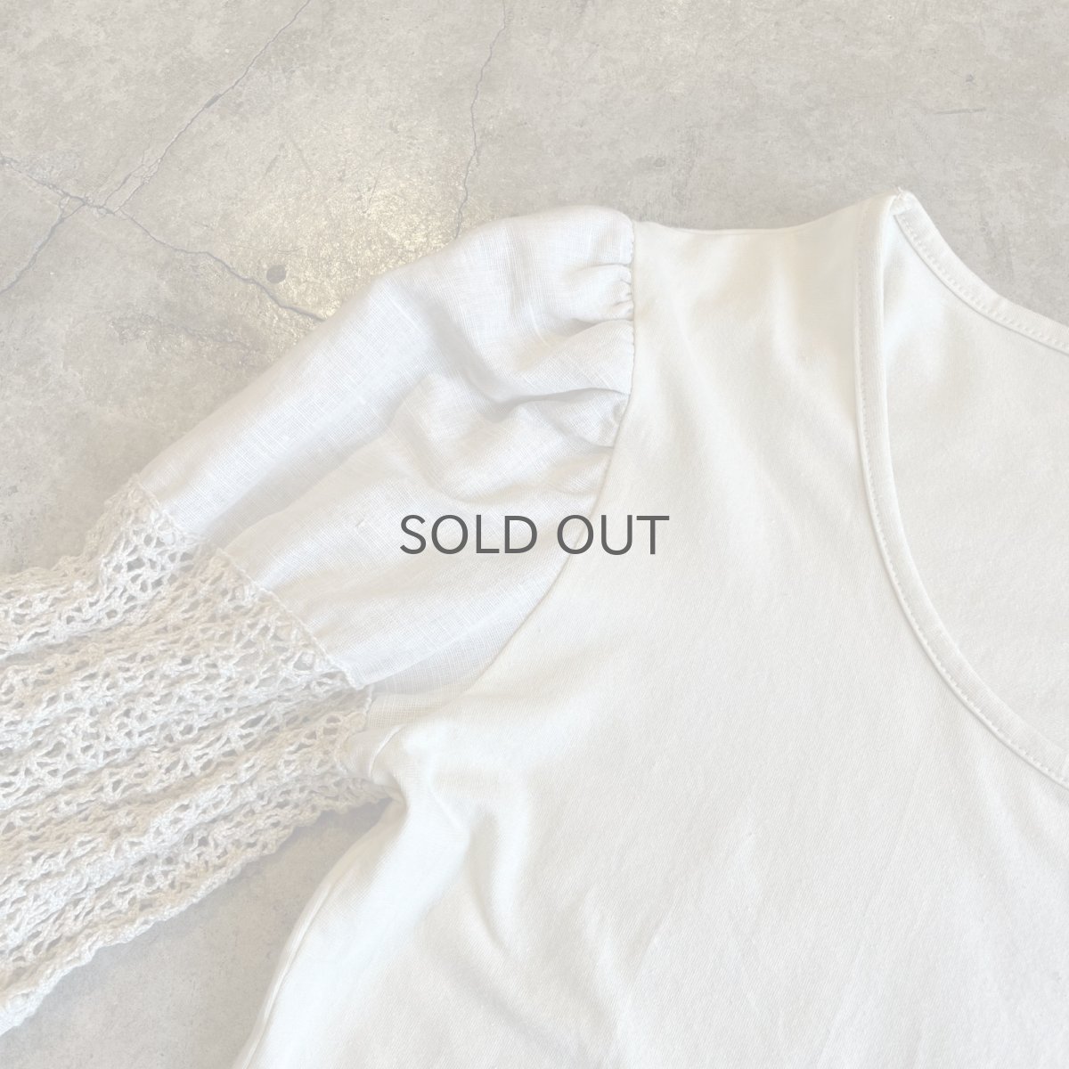 画像10: EURO LINEN×CROCHET SWITCHING DESIGN SLEEVE L/S TOPS / Ladies M (10)