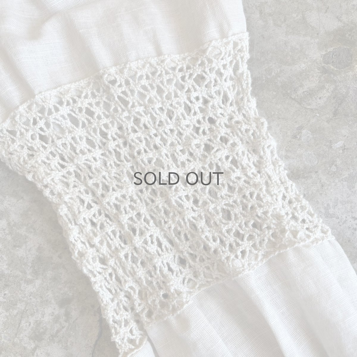 画像8: EURO LINEN×CROCHET SWITCHING DESIGN SLEEVE L/S TOPS / Ladies M (8)