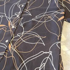 画像6: ALL OVER LINE ART PATTERN SHEER S/S SHIRT / Mens L (6)
