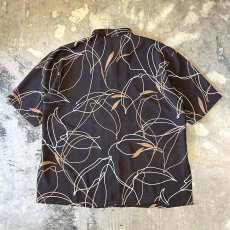 画像2: ALL OVER LINE ART PATTERN SHEER S/S SHIRT / Mens L (2)