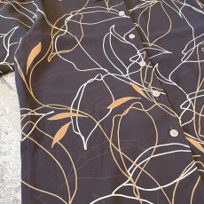 画像5: ALL OVER LINE ART PATTERN SHEER S/S SHIRT / Mens L (5)