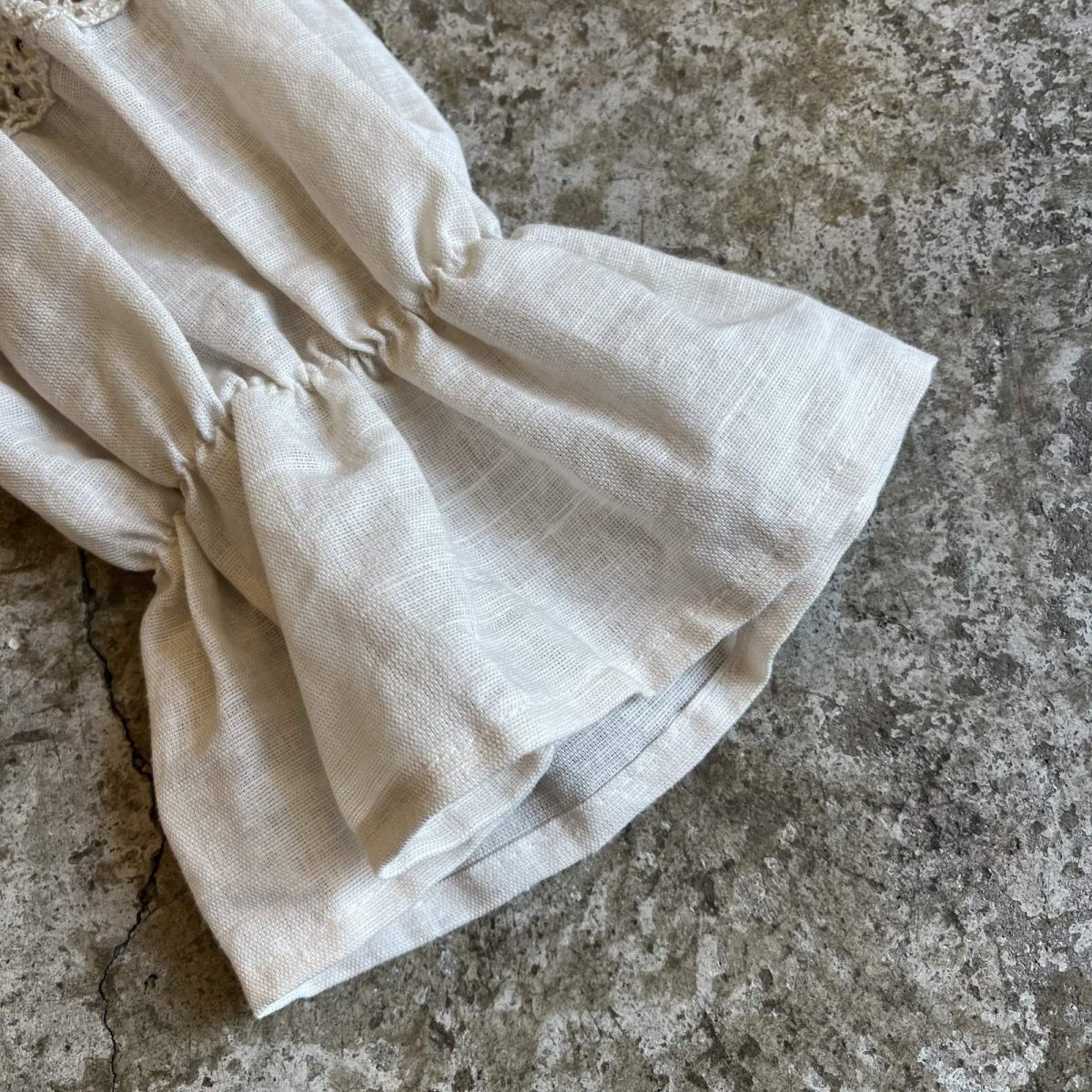 画像6: EURO LINEN×CROCHET SWITCHING DESIGN SLEEVE L/S TOPS / Ladies M (6)