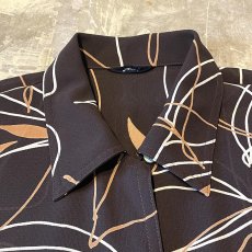画像10: ALL OVER LINE ART PATTERN SHEER S/S SHIRT / Mens L (10)