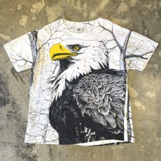 画像1: 90's FRONT EAGLE OVER PRINTED S/S TEE / Mens L (1)