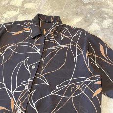 画像4: ALL OVER LINE ART PATTERN SHEER S/S SHIRT / Mens L (4)