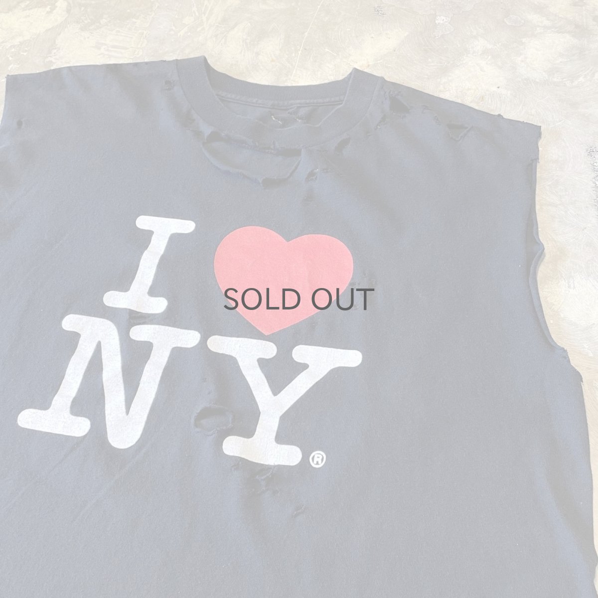画像4: "I LOVE NY" PRINTED CRASH DAMAGE N/S TEE / Mens L (4)