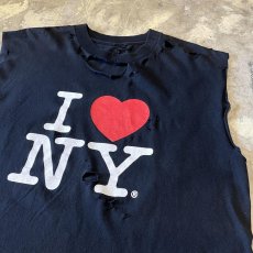 画像4: "I LOVE NY" PRINTED CRASH DAMAGE N/S TEE / Mens L (4)