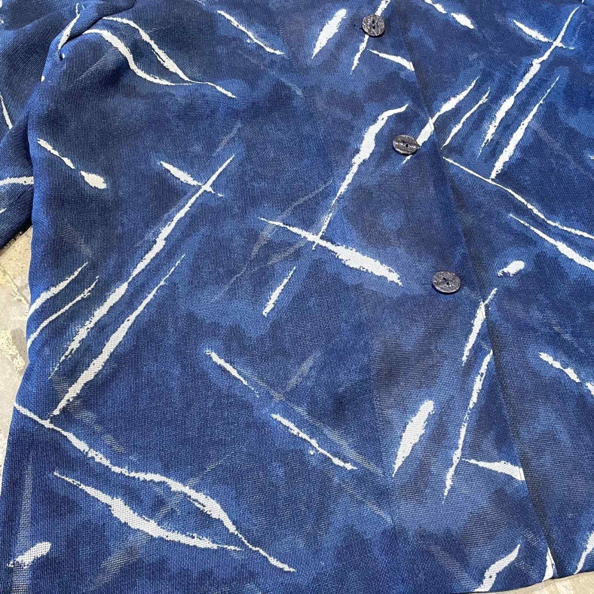 画像5: ALL OVER PATTERN HALF SLEEVE SHEER SHIRT / Mens M (5)