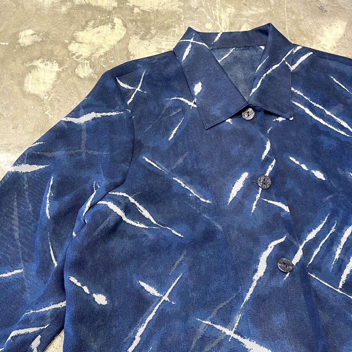 画像3: ALL OVER PATTERN HALF SLEEVE SHEER SHIRT / Mens M (3)