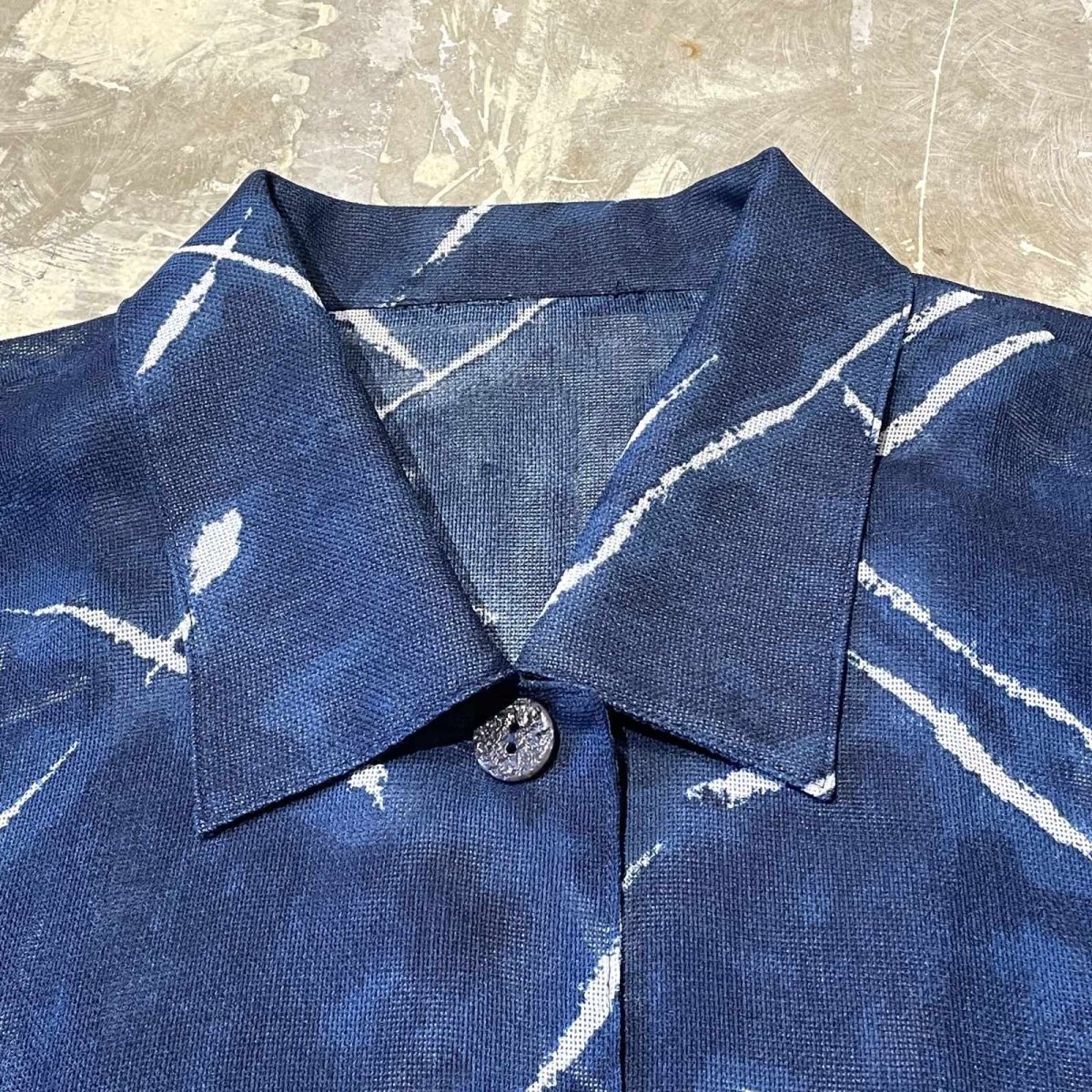 画像10: ALL OVER PATTERN HALF SLEEVE SHEER SHIRT / Mens M (10)