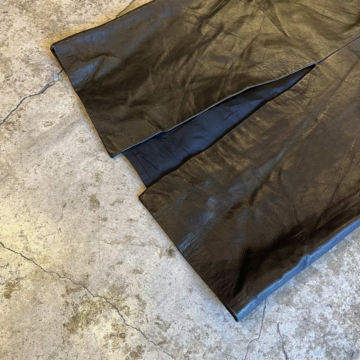 画像5: POINT SLIT DESIGN LEATHER LONG SKIRT / W25(6) / MADE IN CANADA (5)