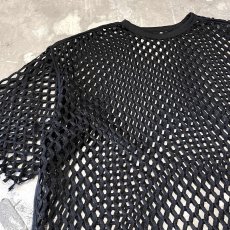 画像3: BLACK COLOR MESH DESIGN S/S TEE / Mens L (3)