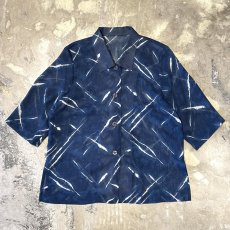 画像1: ALL OVER PATTERN HALF SLEEVE SHEER SHIRT / Mens M (1)