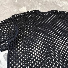 画像9: BLACK COLOR MESH DESIGN S/S TEE / Mens L (9)