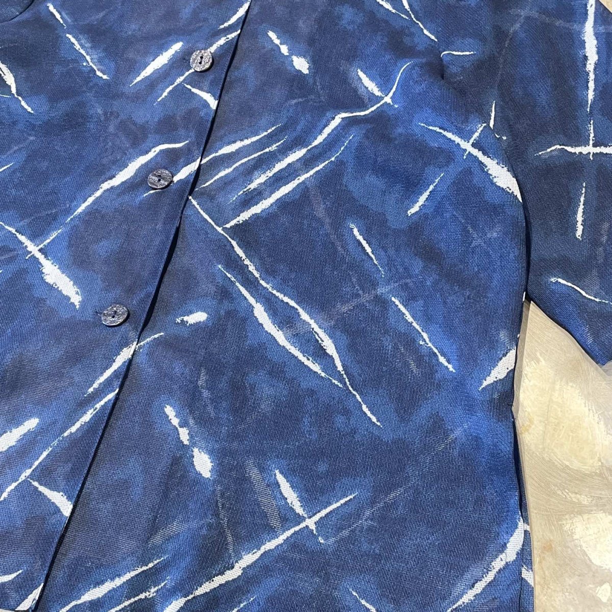 画像6: ALL OVER PATTERN HALF SLEEVE SHEER SHIRT / Mens M (6)