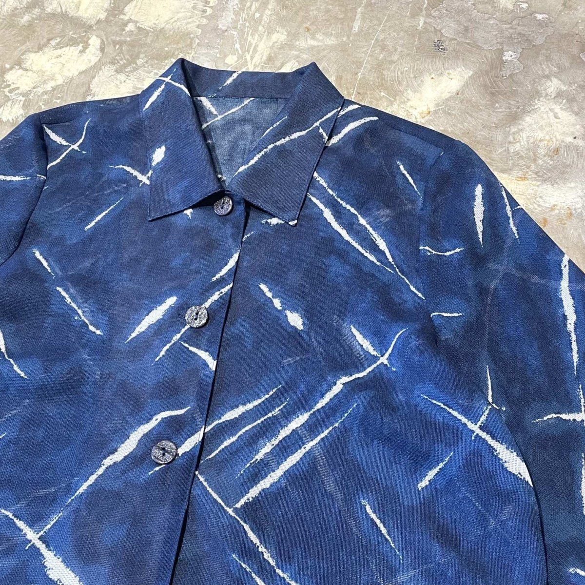 画像4: ALL OVER PATTERN HALF SLEEVE SHEER SHIRT / Mens M (4)