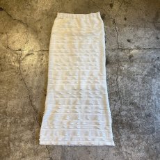 画像1: WHITE COLOR WAVE MESH TIERED DESIGN LONG SKIRT / W25~32 (1)