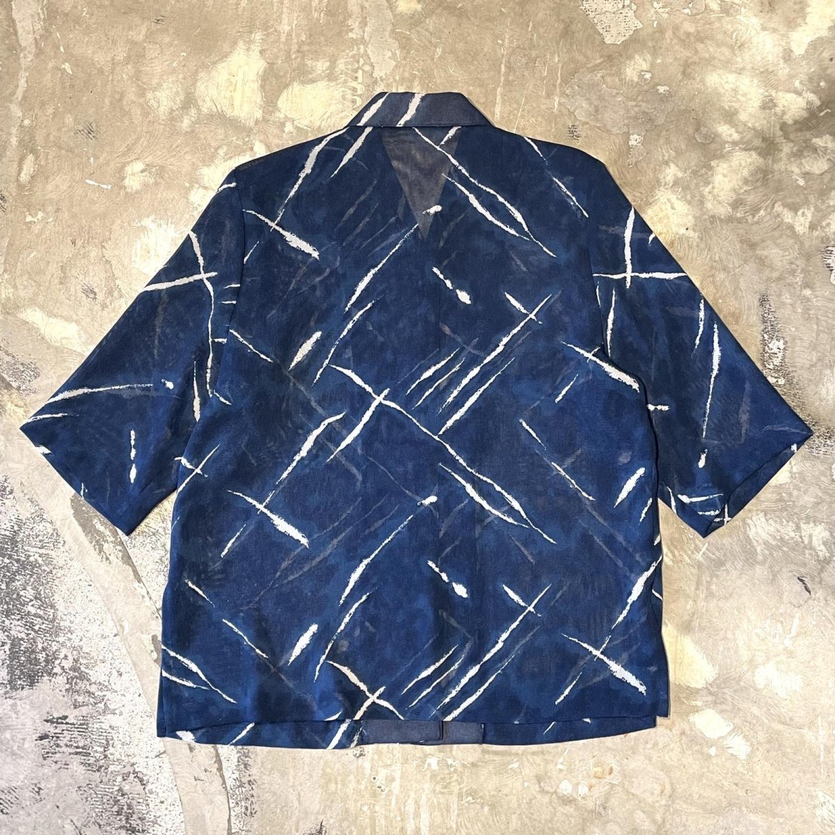 画像2: ALL OVER PATTERN HALF SLEEVE SHEER SHIRT / Mens M (2)