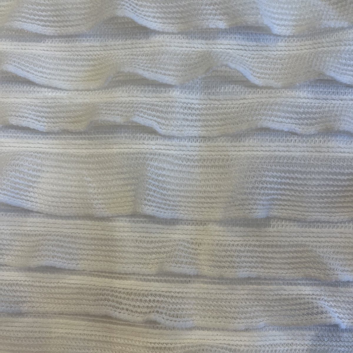 画像11: WHITE COLOR WAVE MESH TIERED DESIGN LONG SKIRT / W25~32 (11)