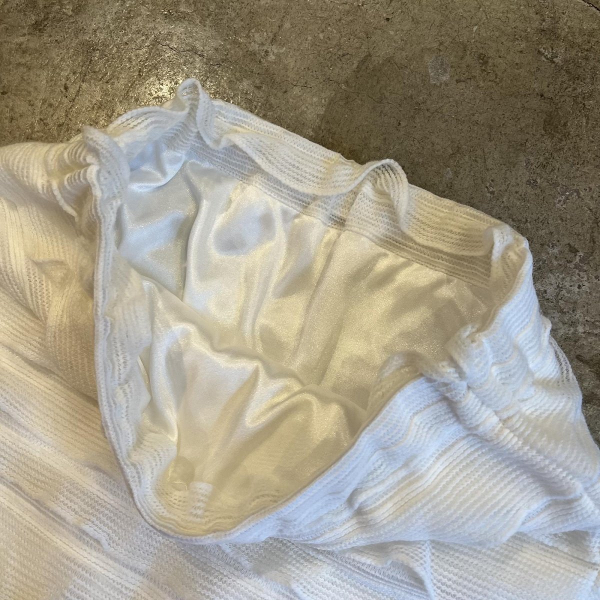 画像10: WHITE COLOR WAVE MESH TIERED DESIGN LONG SKIRT / W25~32 (10)