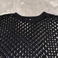 画像10: BLACK COLOR MESH DESIGN S/S TEE / Mens L (10)