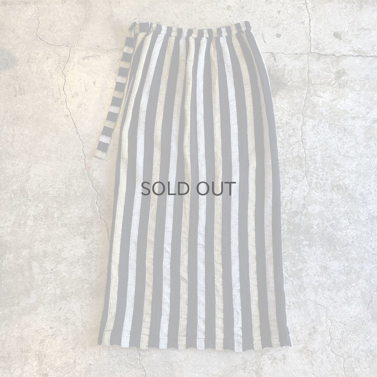 画像2: STRIPE PATTERN WRAP DESIGN SKIRT / W26~W30 (2)