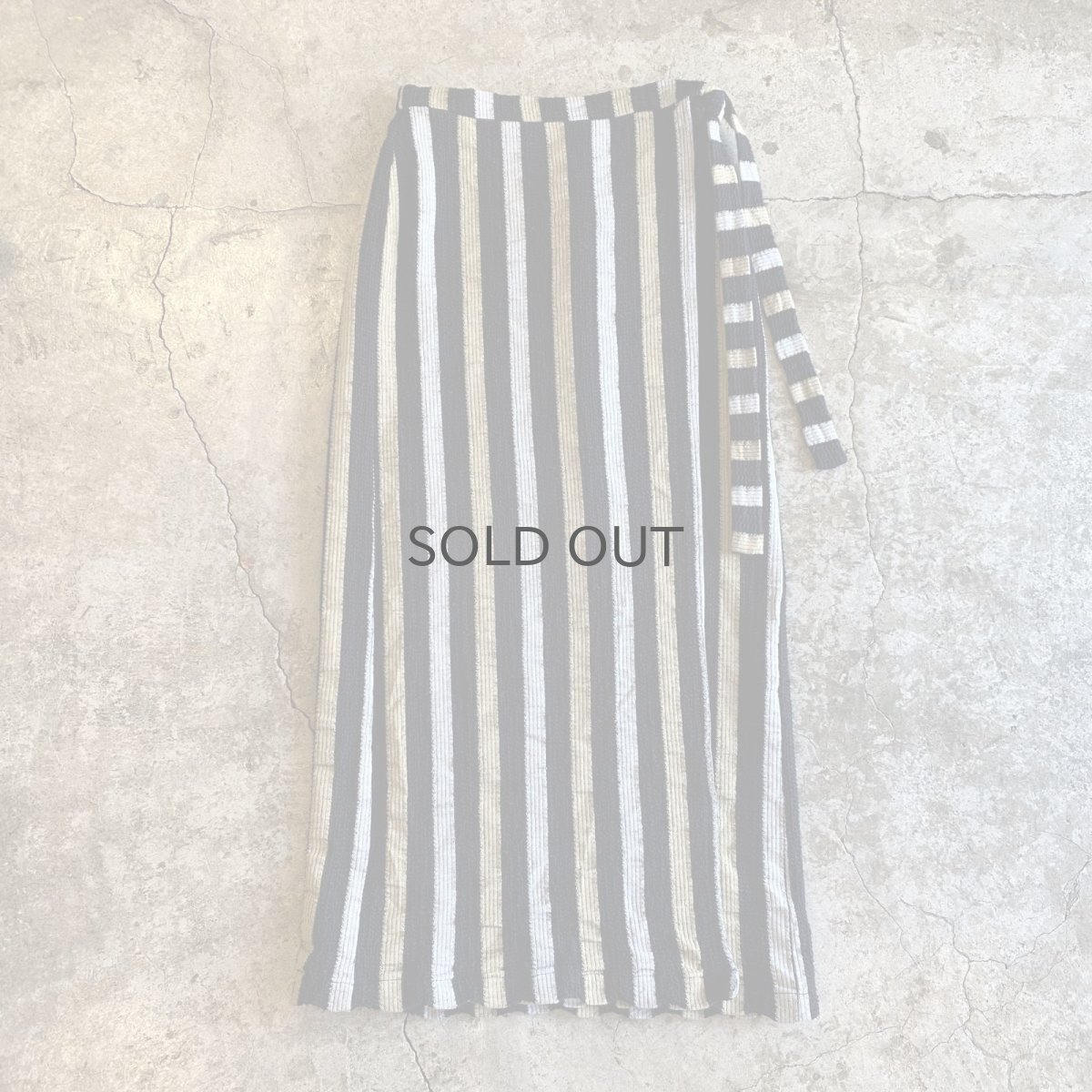 画像1: STRIPE PATTERN WRAP DESIGN SKIRT / W26~W30 (1)