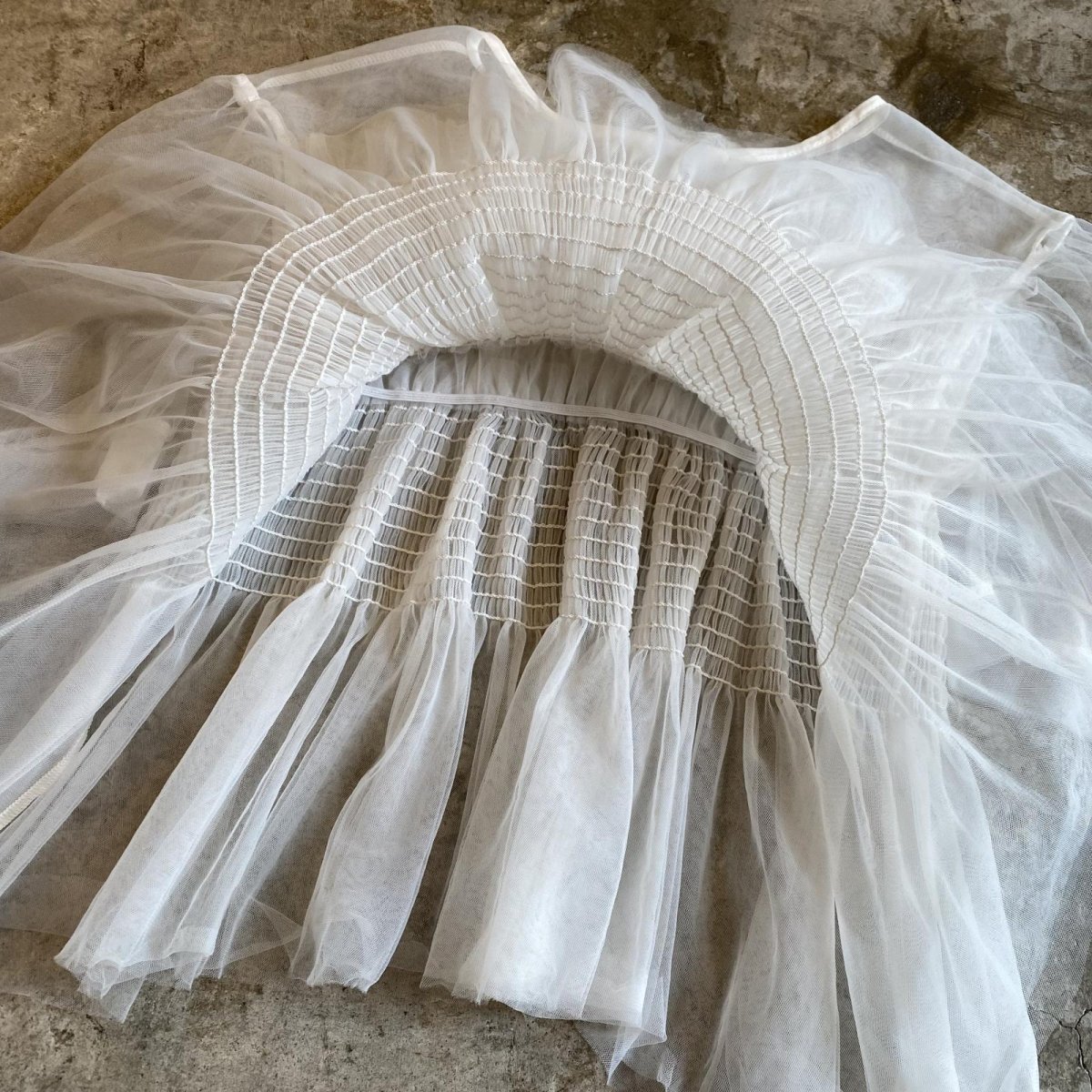 画像8: TIERED DESIGN TULLE SHEER S/S TOPS / Ladies M (8)