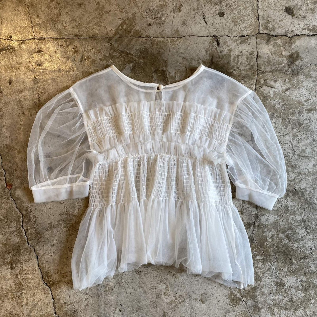 画像2: TIERED DESIGN TULLE SHEER S/S TOPS / Ladies M (2)