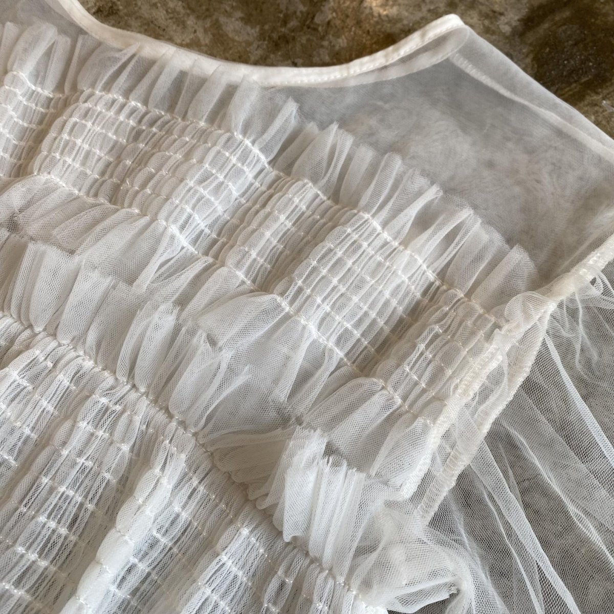 画像7: TIERED DESIGN TULLE SHEER S/S TOPS / Ladies M (7)