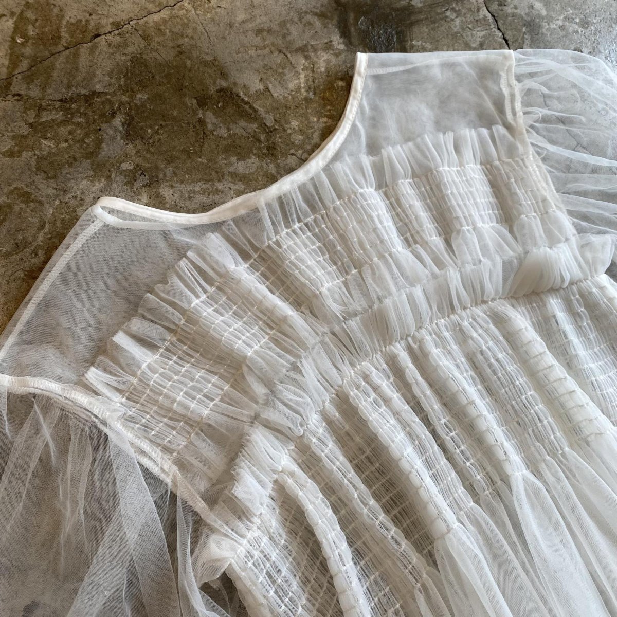画像3: TIERED DESIGN TULLE SHEER S/S TOPS / Ladies M (3)