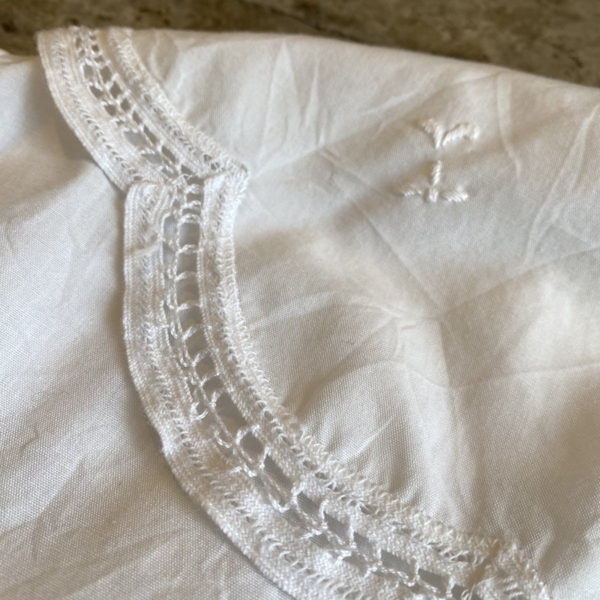 画像10: 90's COLLAR POINT LACE DESIGN S/S BLOUSE / Ladies L (10)