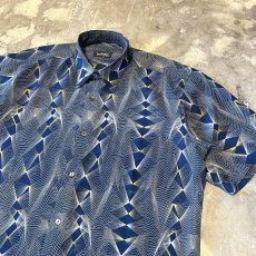 画像4: ALL OVER ART PATTERN SHEER S/S SHIRT / Mens L (4)
