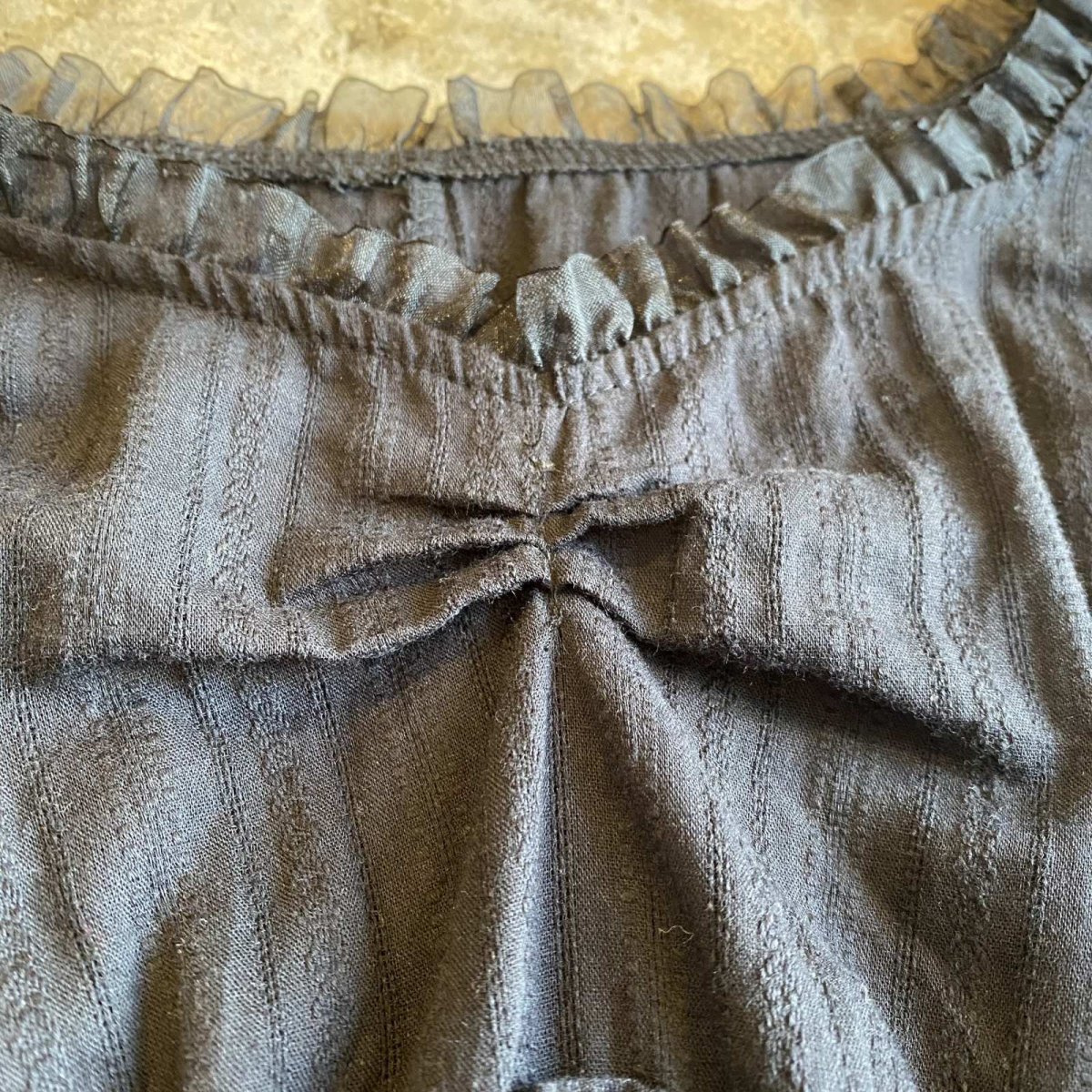 画像4: POINT GATHER DESIGN SLEEVE SHORT L/S TOPS / Ladies M (4)