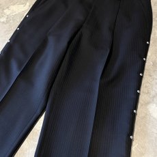 画像4: SIDE STUDS DECORATIVE BLACK COLOR STRIPE SLACKS / W30 (4)