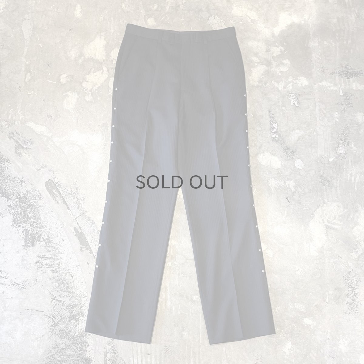 画像1: SIDE STUDS DECORATIVE BLACK COLOR STRIPE SLACKS / W30 (1)
